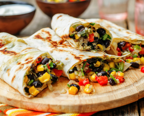 Low Methionine Vegetable Burrito Wraps